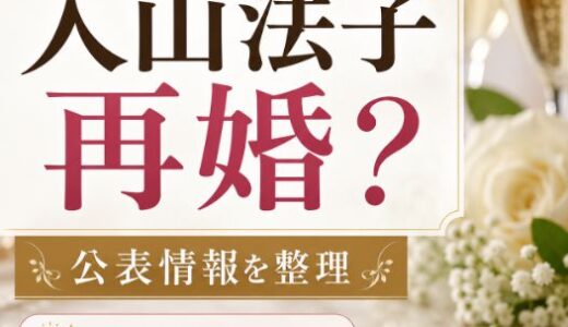 入山法子は再婚してる？離婚歴と現在の結婚情報