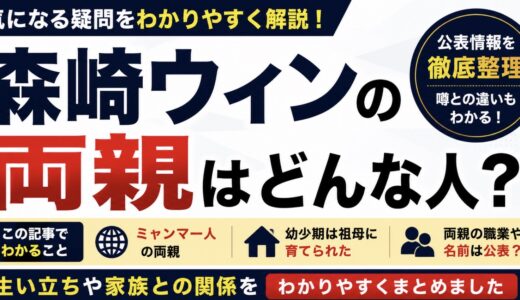 森崎ウィンの両親はどんな人？国籍や職業の公表情報
