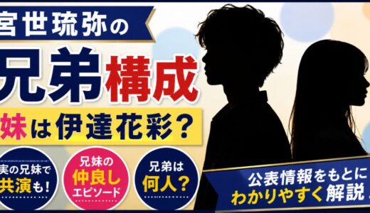 宮世琉弥の兄弟構成！妹・伊達花彩との関係も整理