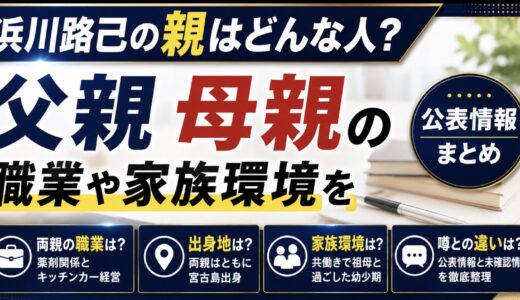浜川路己の親はどんな人？父母の職業や宮古島との関係